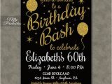 Printable 60th Birthday Invitations 60th Birthday Invitations Printable 60 Black Gold