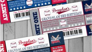 Printable Baseball Ticket Birthday Invitations Baseball Birthday Ticket Invitations Sports by Claceydesign