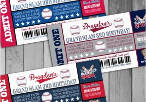 Printable Baseball Ticket Birthday Invitations Baseball Birthday Ticket Invitations Sports by Claceydesign