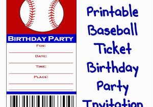 Printable Baseball Ticket Birthday Invitations Baseball Ticket Birthday Party Invitation About Family