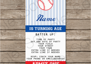 Printable Baseball Ticket Birthday Invitations Baseball Ticket Invitation Template Baseball Invitations