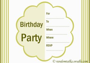 Printable Birthday Invitation Cards Free Printable Birthday Invitations Random Talks