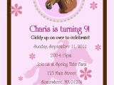 Printable Birthday Invitations Horse theme Free Printable Horse Birthday Party Invitation Domaindir