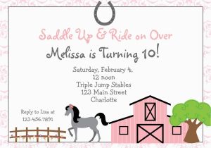 Printable Birthday Invitations Horse theme Free Printable Horse Riding Party Invitations Birthday