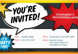 Printable Birthday Party Invitations for 12 Year Old Boy Birthday for Kids Free Online Invitations