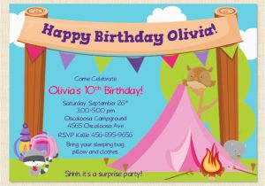 Printable Camp Out Birthday Invitations 8 Best Images Of Camping Party Invitations Free Printable
