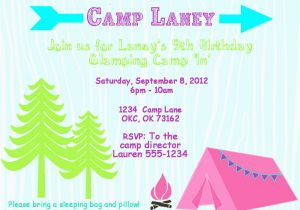 Printable Camp Out Birthday Invitations 8 Best Images Of Camping Party Invitations Free Printable