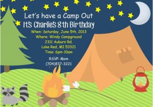 Printable Camp Out Birthday Invitations Camp Out Birthday Invitations Printable Party
