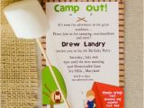Printable Camp Out Birthday Invitations Camp Out Birthday Printable Party Invitation Digital