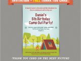 Printable Camp Out Birthday Invitations Camp Out Camping Birthday Party Printable Invitation with