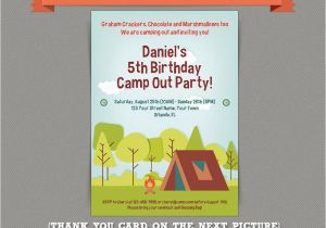 Printable Camp Out Birthday Invitations Camp Out Camping Birthday Party Printable Invitation with