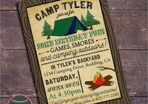 Printable Camp Out Birthday Invitations Camping Party Invitation Campout Party Invitation Printable