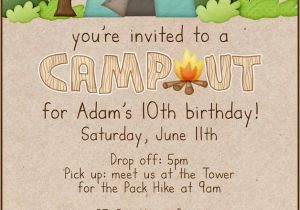 Printable Camp Out Birthday Invitations Campout Birthday Invitation Party Ideas Pinterest