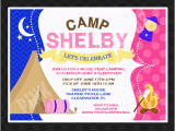 Printable Camp Out Birthday Invitations Pink Camp Out Invitation