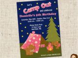 Printable Camp Out Birthday Invitations Printable Girl Camp Out Party Invitations 513 by