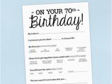 Printable Funny 70th Birthday Cards 70th Birthday Party Game Card Funny Milestone Printable Pdf