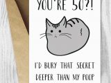 Printable Funny Birthday Cards for Her Funny 50th Birthday Cards Printable Cat 50 Birthday Card