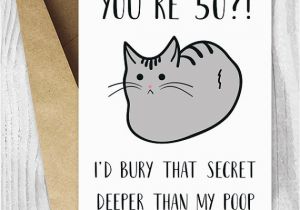 Printable Funny Birthday Cards for Her Funny 50th Birthday Cards Printable Cat 50 Birthday Card