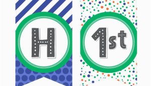 Printable Happy 13th Birthday Banners Printable Birthday Banner In Blue Green Especially Paper