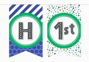 Printable Happy 13th Birthday Banners Printable Birthday Banner In Blue Green Especially Paper