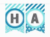 Printable Happy 13th Birthday Banners Printable Birthday Banner In Blues Gray Especially Paper