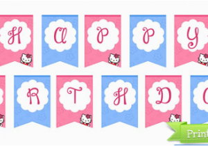 Printable Happy Birthday Banner Hello Kitty Hello Kitty Birthday Party Printables Printable Treats Com