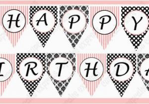 Printable Happy Birthday Banner Letters Black and White Items Similar to Instant Download Diy Paris Birthday Party