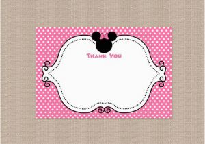 Printable Minnie Mouse Birthday Card Printable Minnie Mouse Thank You Card by Honeyprint On Etsy