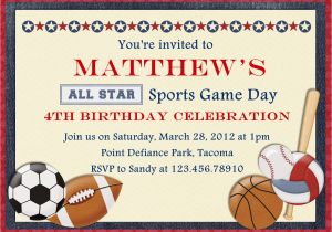 Printable Sports Birthday Cards Free Printable Sports Birthday Invitations Free