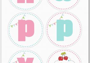 Printables Happy Birthday Banner Cupcake Birthday Party with Free Printables How to Nest