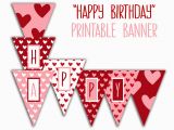 Printables Happy Birthday Banner Happy Birthday Banner Birthday Party Printable Sign Red