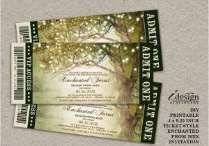 Prom themed Birthday Invitations Enchanted forest Prom Invitation with String Lights