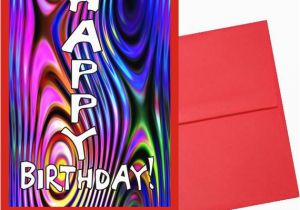 Psychedelic Birthday Card Custom Card Psychedelic Happy Birthday Card I by