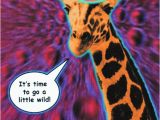 Psychedelic Birthday Card Funny Giraffe Birthday Card is Crafted In Popliments