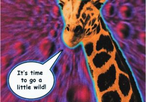 Psychedelic Birthday Card Funny Giraffe Birthday Card is Crafted In Popliments