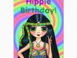 Psychedelic Birthday Card Hippie Birthday Cute Psychedelic Hippie Girl Card Zazzle Ca