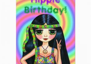Psychedelic Birthday Card Hippie Birthday Cute Psychedelic Hippie Girl Card Zazzle Ca