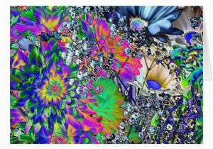 Psychedelic Birthday Card Psychedelic Birthday Colourful Flowers Zazzle