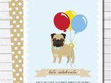 Pug Birthday Invitations New Designs Pug theme Party Invitations Twinkle
