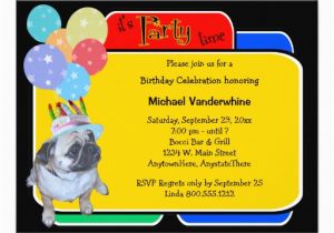 Pug Birthday Invitations Personalized Pug Party Invitations Custominvitations4u Com