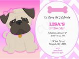 Pug Birthday Invitations Pug Birthday Invitation Puppy Party Invitation Dog Party