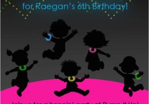 Pump It Up Birthday Invitations Bounce House Pump It Up Glow Birthday Invitation