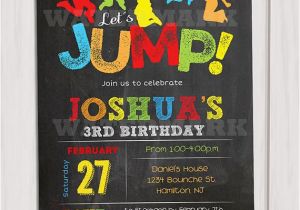 Pump It Up Birthday Invitations Jump Invitation Bounce House Invitation Trampoline