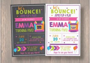 Pump It Up Birthday Invitations Jump Invitation Bounce House Invitation Trampoline