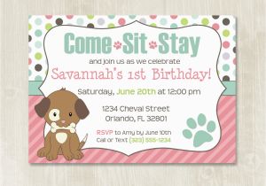 Puppy Birthday Invites Puppy Birthday Invitation Customizable Puppy Party