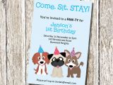 Puppy Birthday Invites Puppy Party Invitation Come Sit Stay Printable and