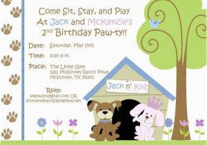 Puppy themed Birthday Party Invitations Free Dog themed Birthday Party Invitations Template Free