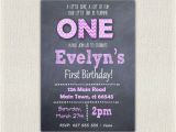 Purple 1st Birthday Invitations 1st Birthday Invitation Purple Girls Chalkboard Birthday