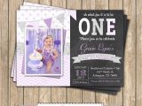 Purple 1st Birthday Invitations One First Birthday Girl Lavender Purple Silver Printable Photo