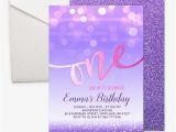 Purple 1st Birthday Invitations Pink and Purple First Birthday Invitation Girl 1st Birthday